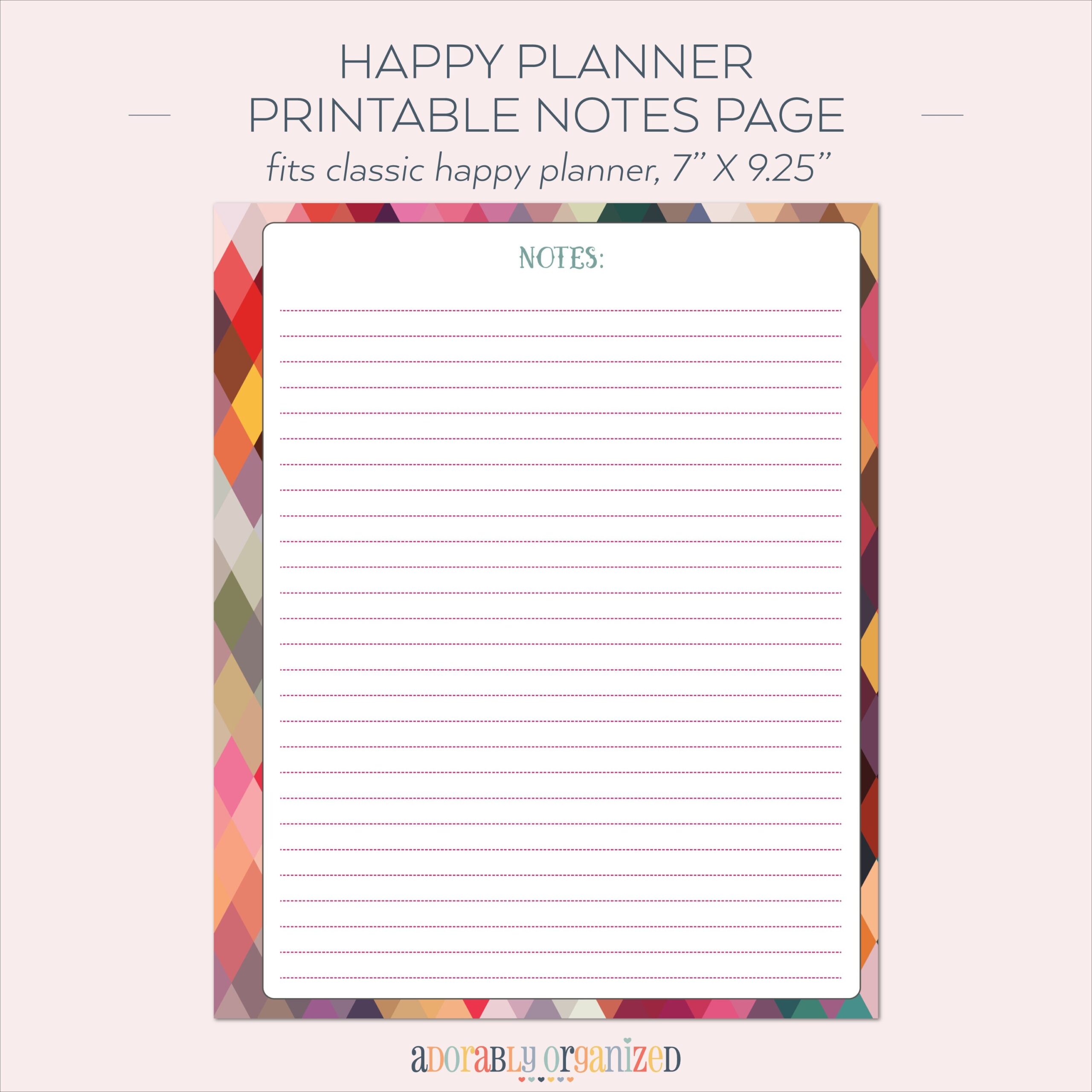 Happy Planner Printables Notes