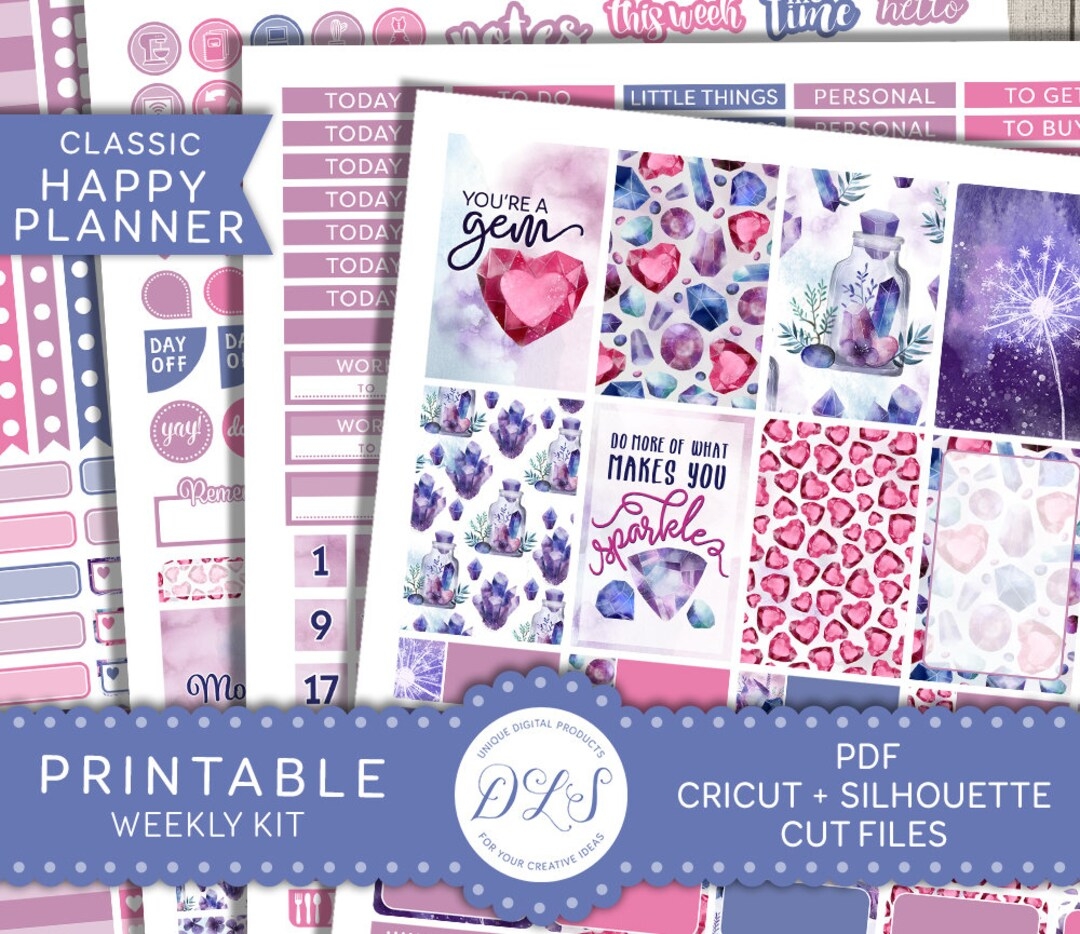 Free Printable Gemstone Planner Stickers