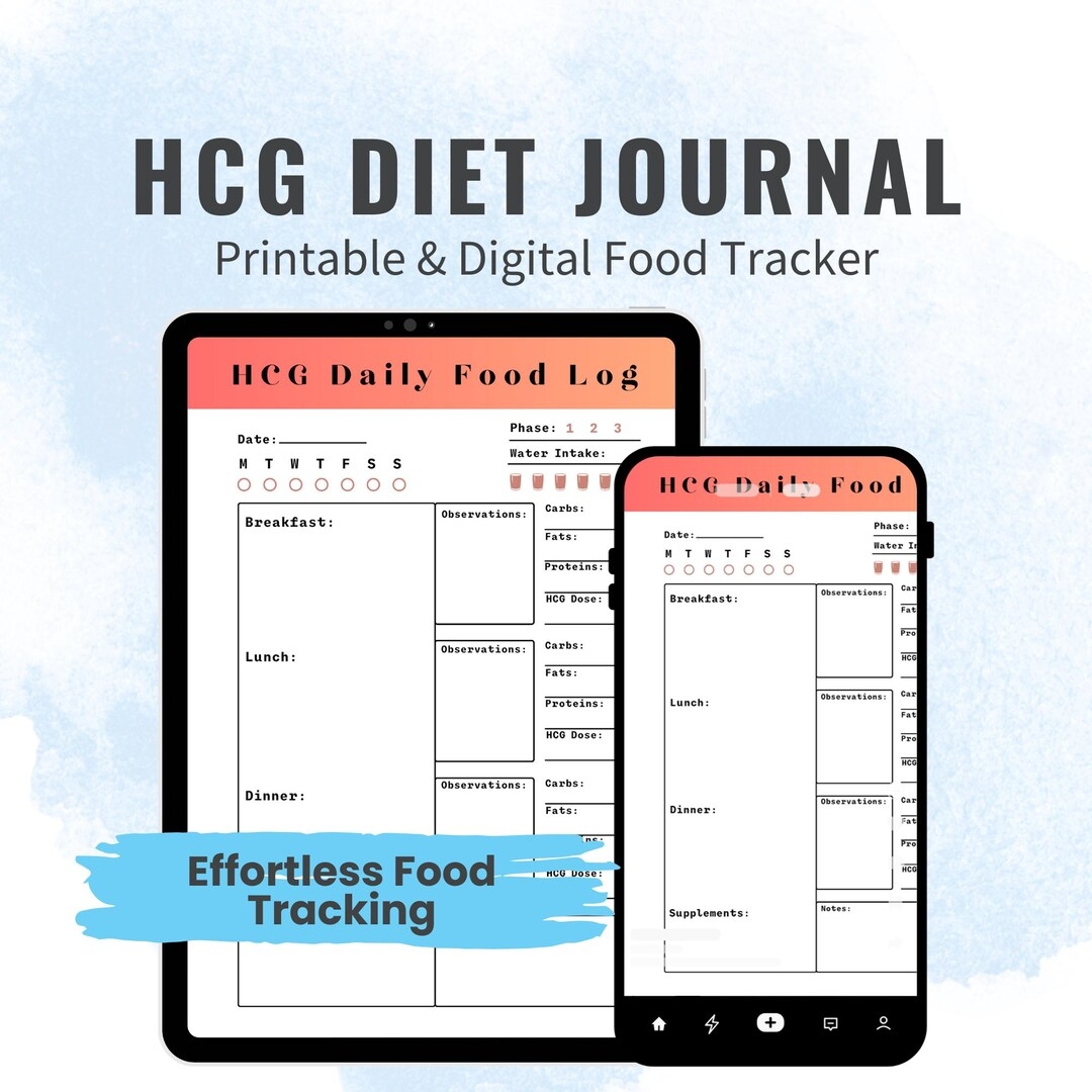 Hcg Diet Tracker Sheet Printable