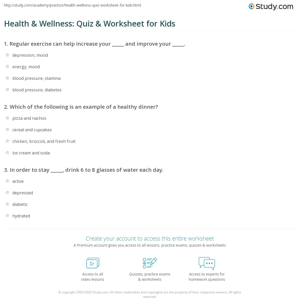 Printable Wellness Trivia Questions
