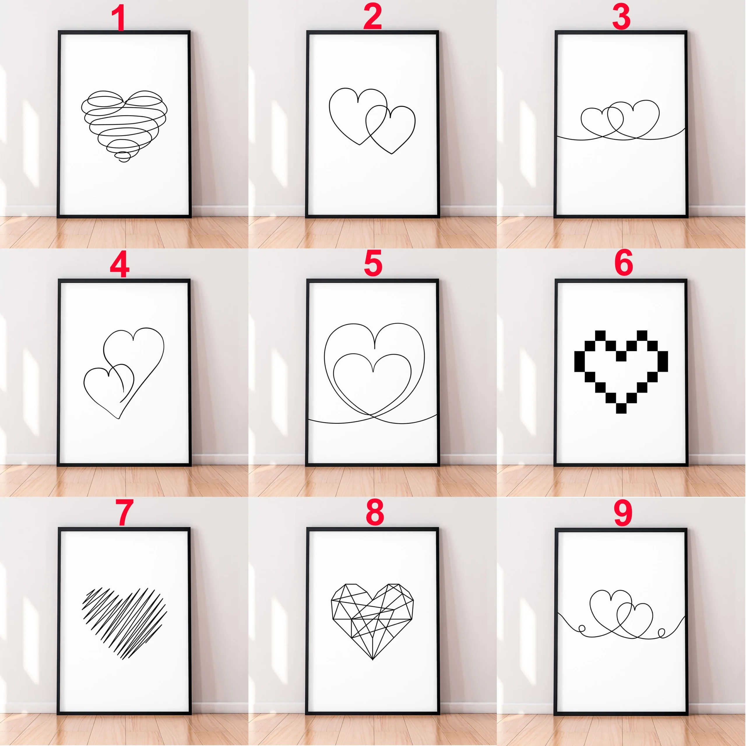 Heart Love Line Art Print Poster Minimalist Simple Unframed Home D cor Sizes A3 A4 A5 12x16 11x14 8x10 6x8 5x7 4x6 Etsy Israel