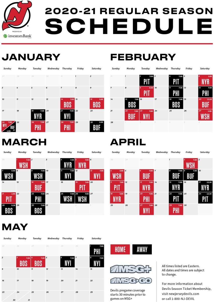 Nj Devils Schedule Printable