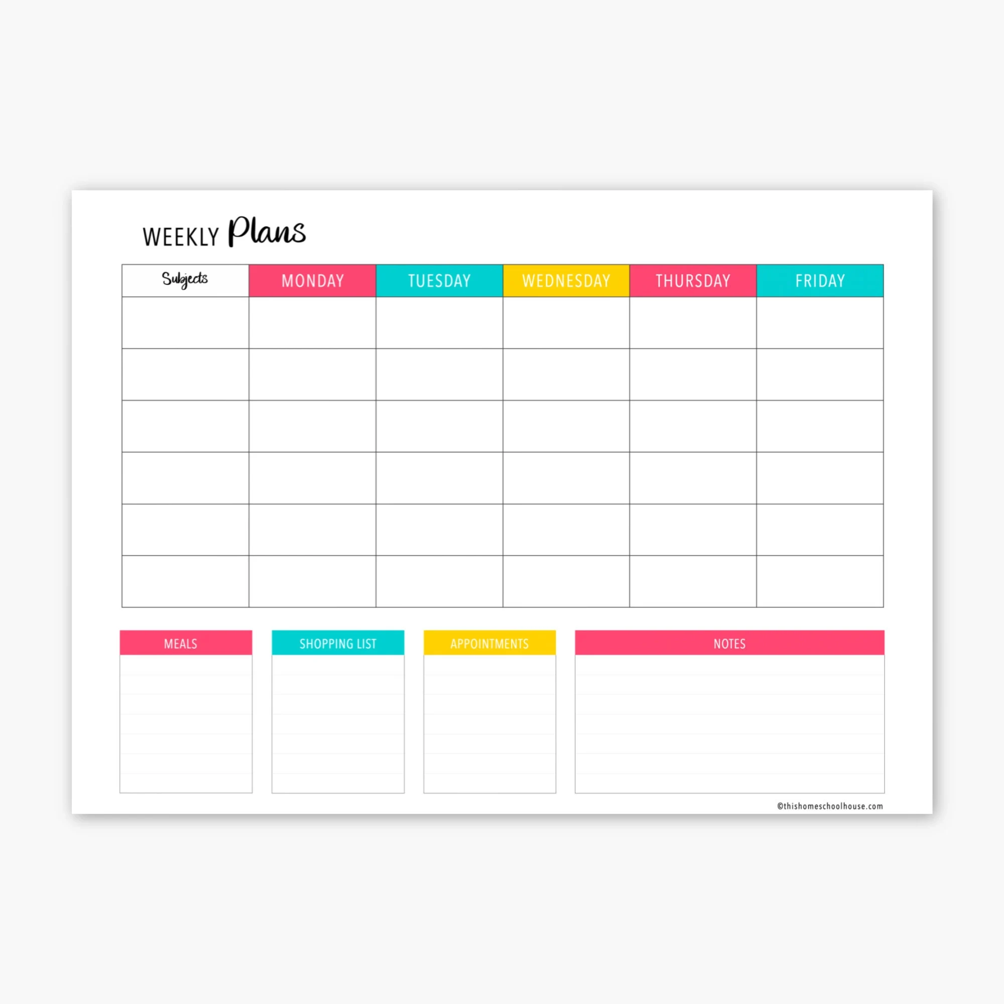 Homeschool Student Planner Printable