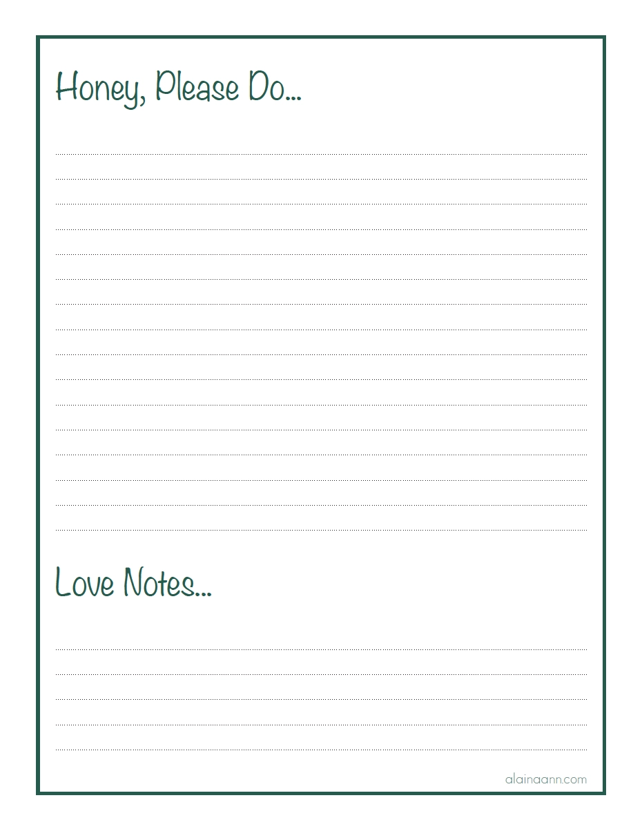 Free Printable Colorful Honey Do Lists