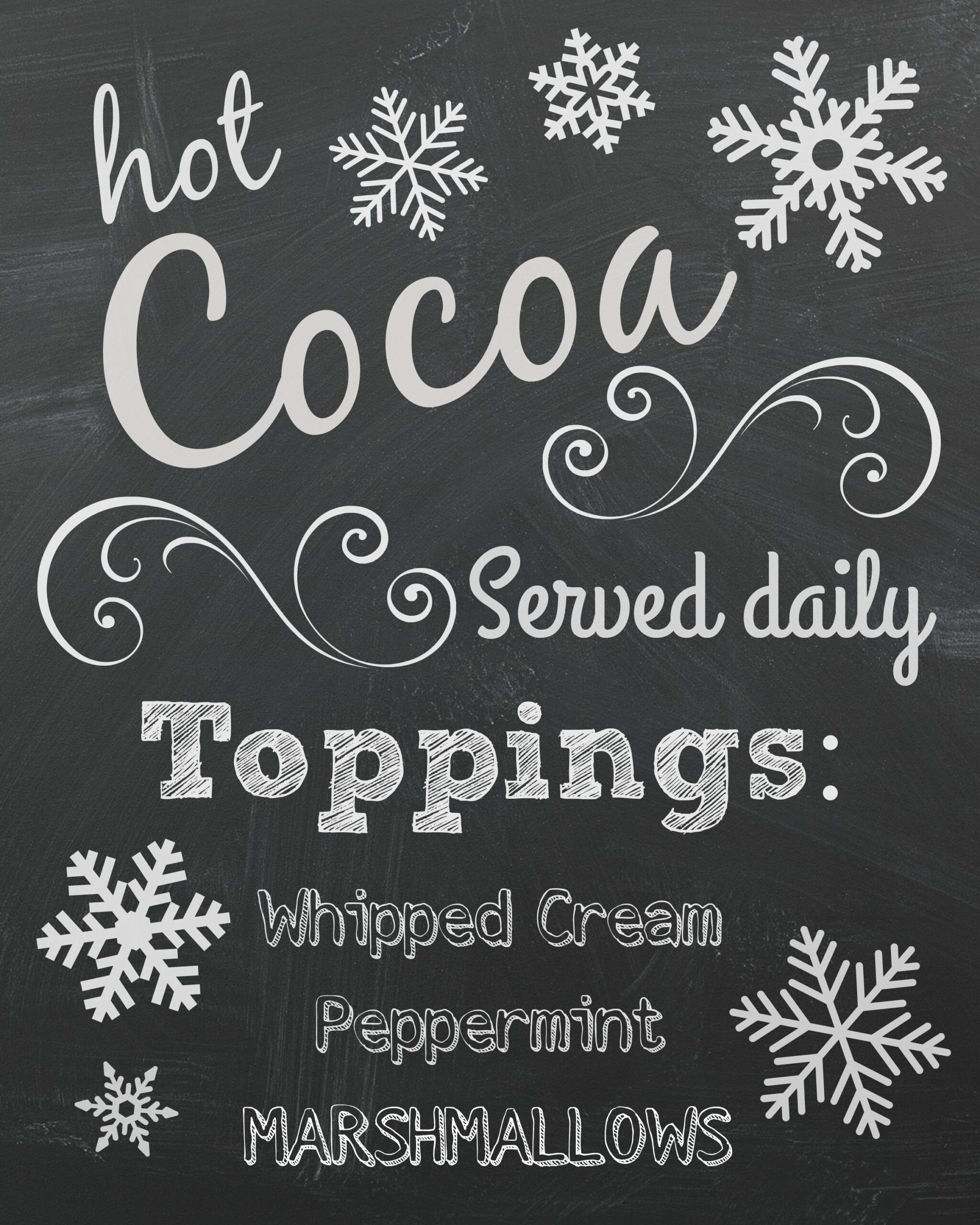 Hot Cocoa Sign Printable Free