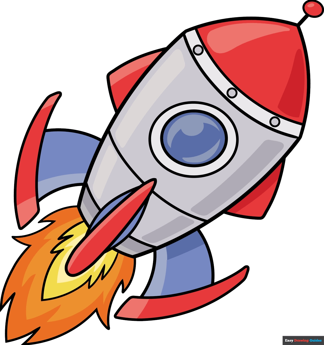 Space Ship Color Guide Printable