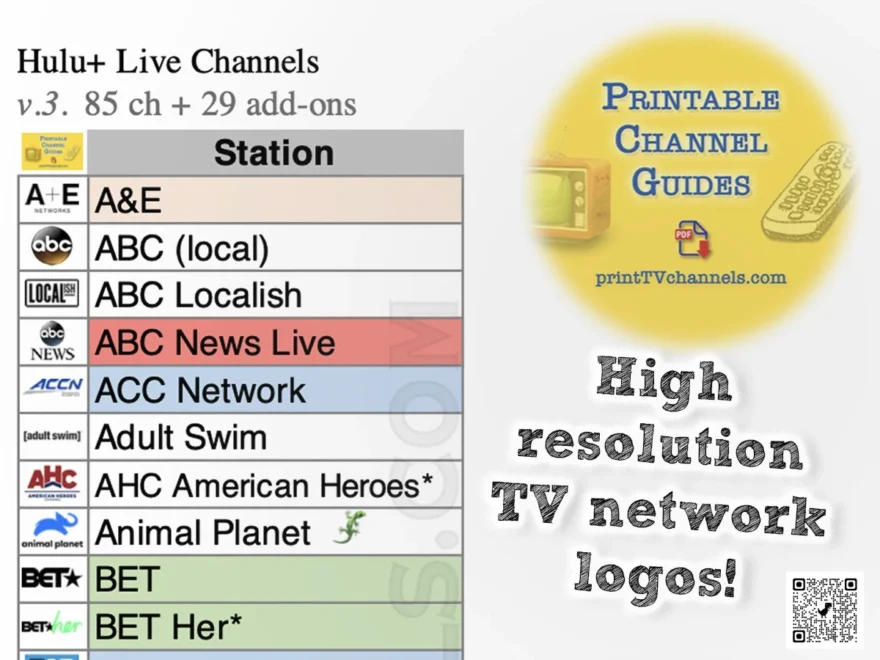 Hulu Live TV Channels Hulu TV Station List PDF Behance