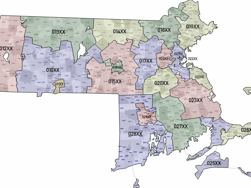 I Made A Map Showcasing The Zip Code Groupings In Massachusetts And Rhode Island R massachusetts