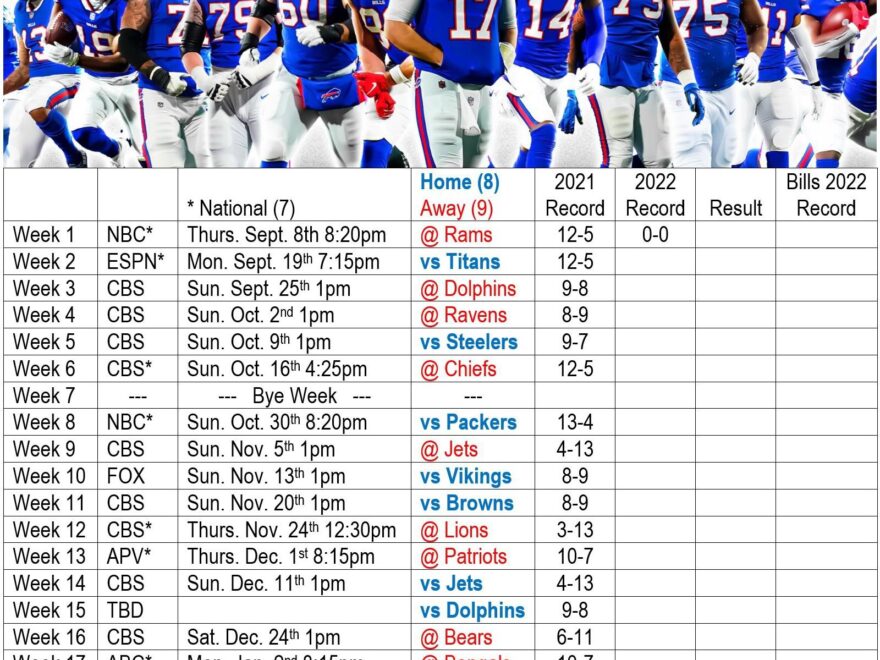 I Made These 2022 Buffalo Season Schedules At Work 20 0 Baby See Attached They Should Print Up Nicely Go Bills R buffalobills