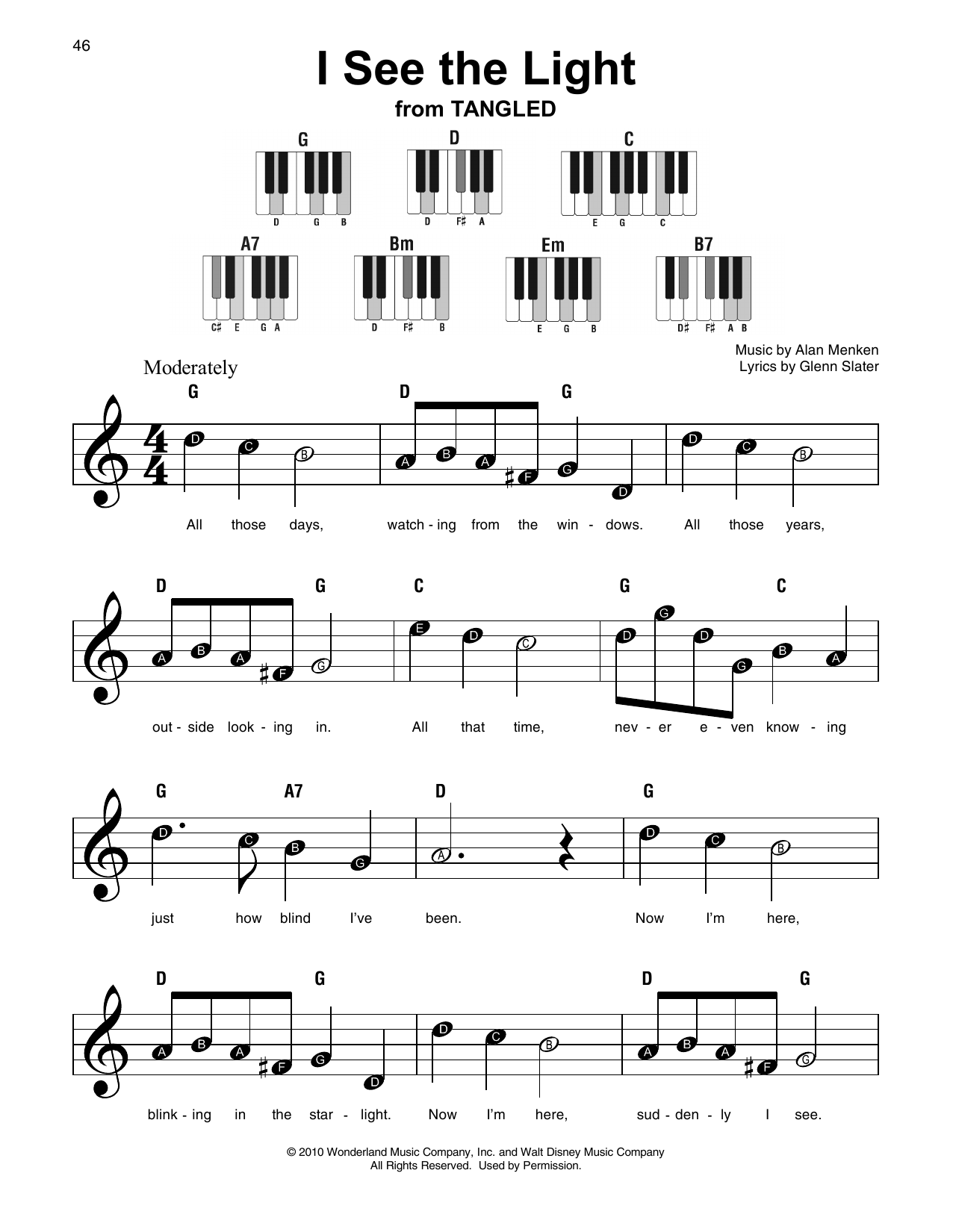 Disney Songs Piano Sheet Easy Printable