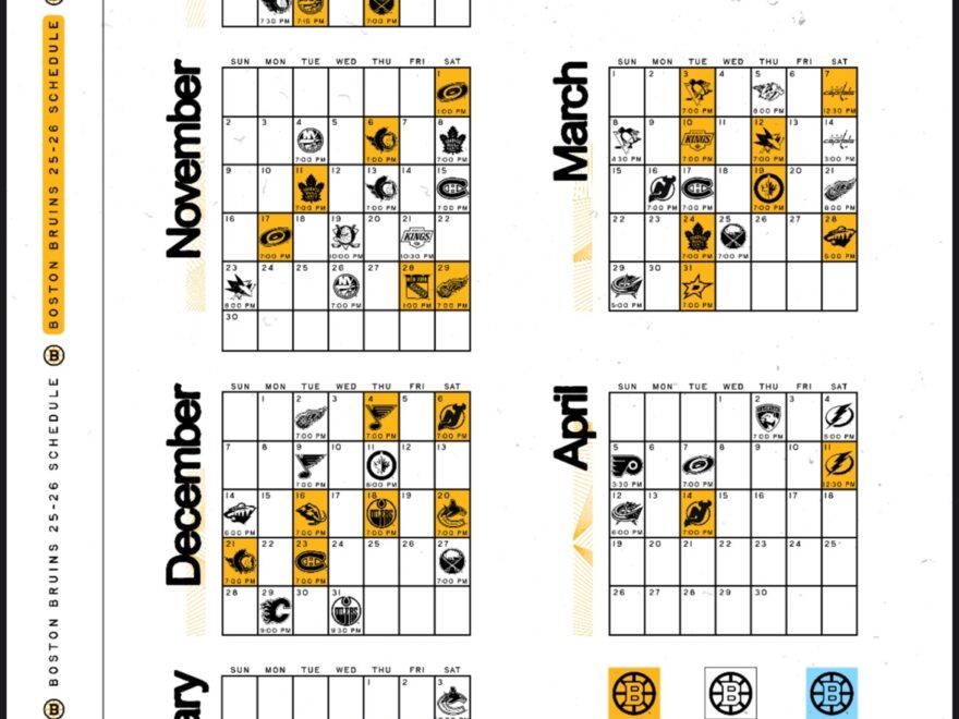 Ian Steele On X The 2025 26 Boston Bruins Schedule abc6 nhlbruins Https t co agaonCV3T9 X