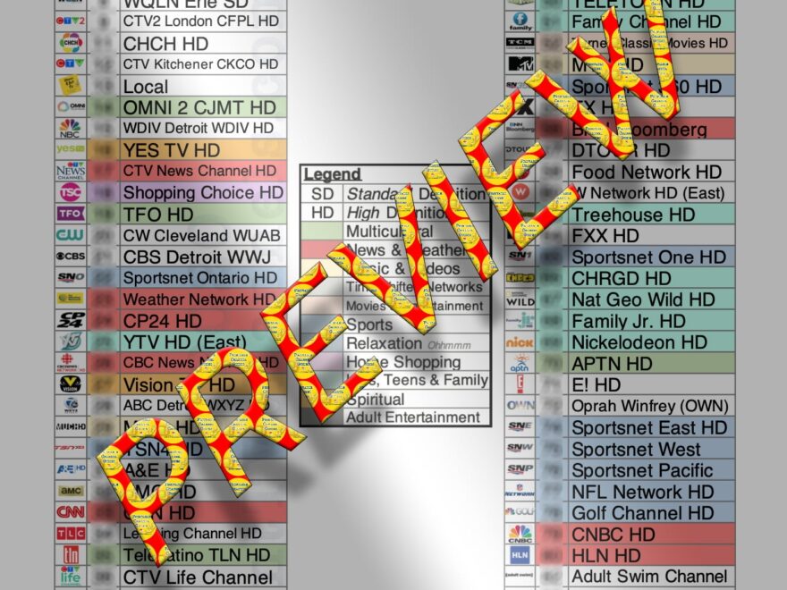 IGNITE TV Channels LONDON ON Complete Printable TV Channel Guides