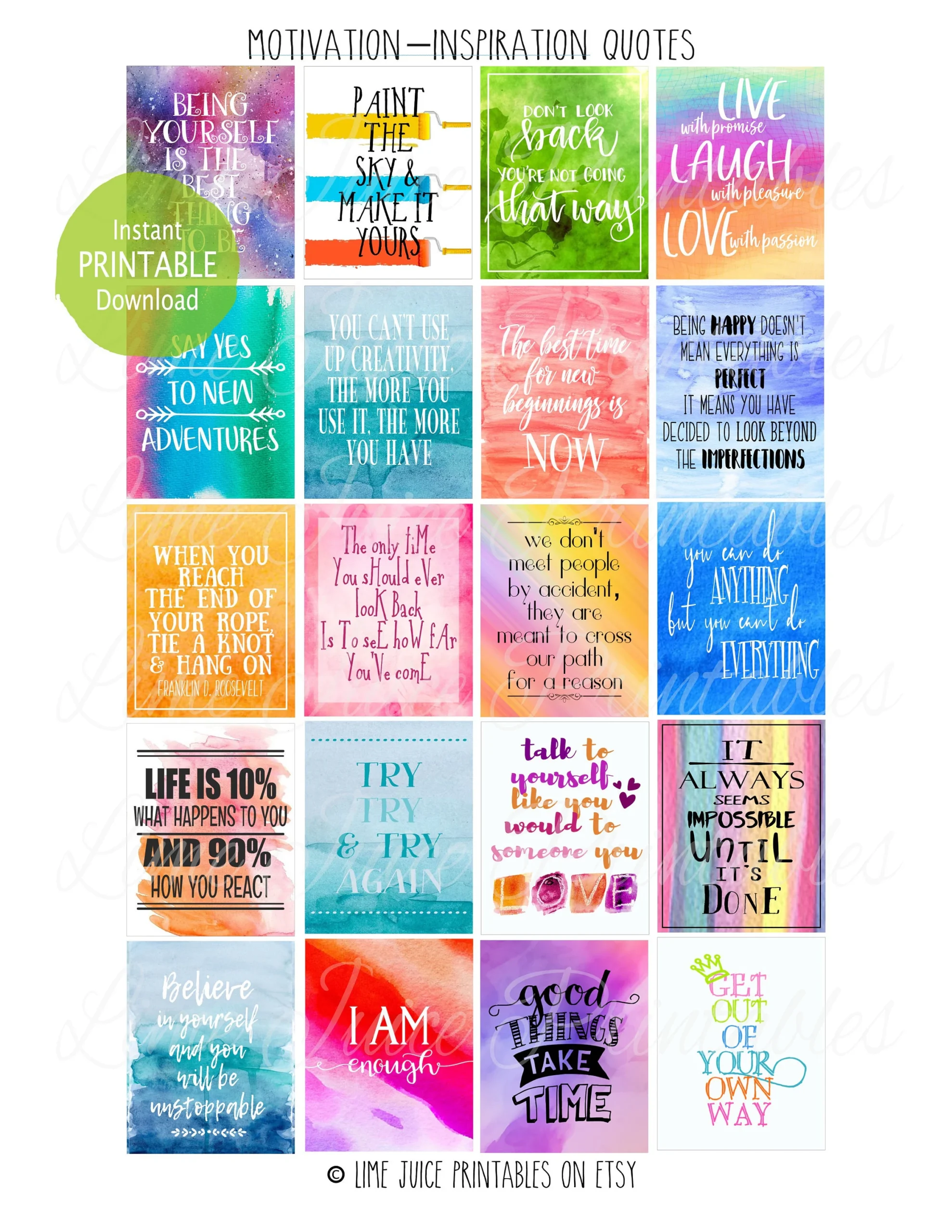 Inspirational Planner Quotes Motivational Printables digital Download Etsy Denmark