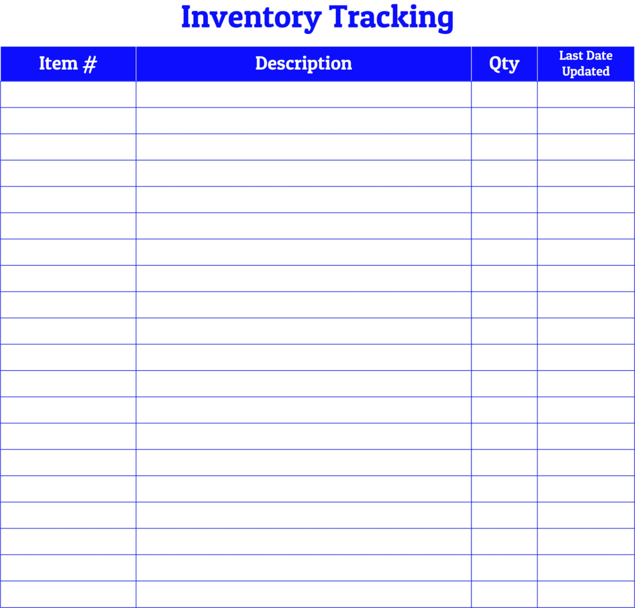 Free Printable Inventory List