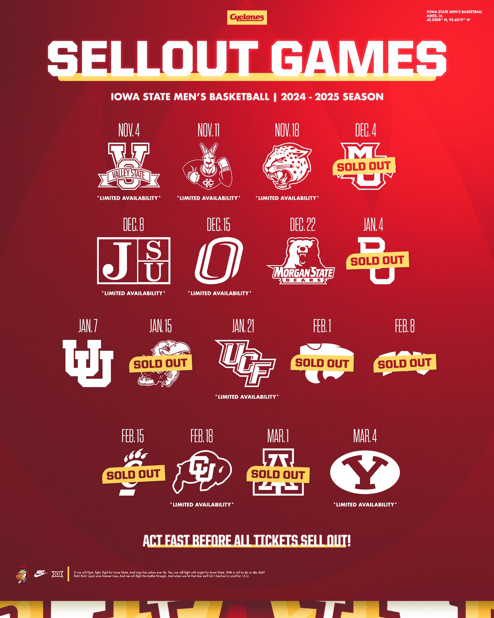 Iowa State Men s Basketball On X Told Ya They Were Gonna Go Quick Https t co sS23WvVlqc Cyclones C5C Https t co f86u4xLBDI X Iowa State Men s Basketball On X Told Ya They Were Gonna Go Quick Https t co sS23WvVlqc Cyclones C5C Https t co f86u4xLBDI X