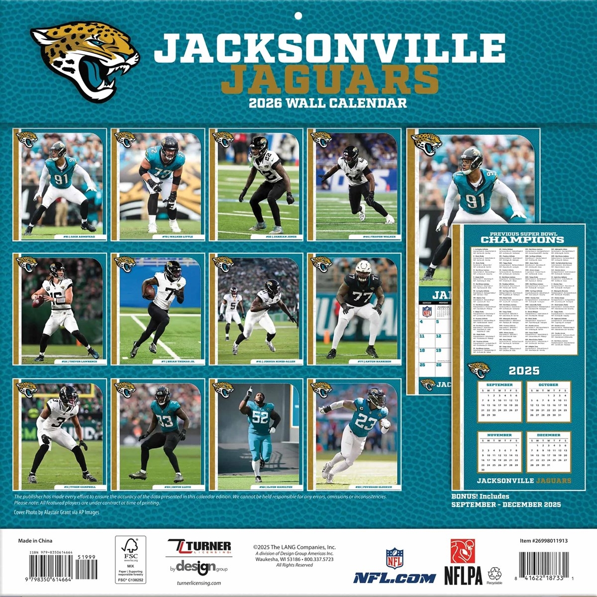 Jacksonville Jaguars NFL Calendar 2026