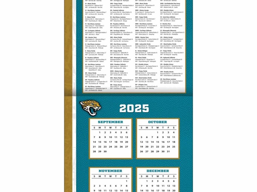 Jacksonville Jaguars NFL Calendar 2026