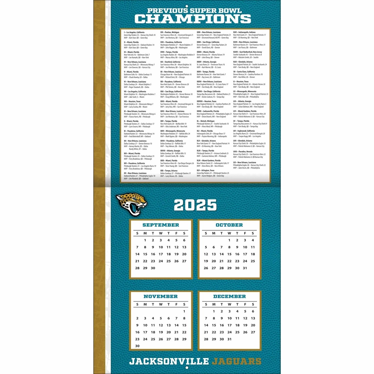 Jacksonville Jaguars NFL Calendar 2026
