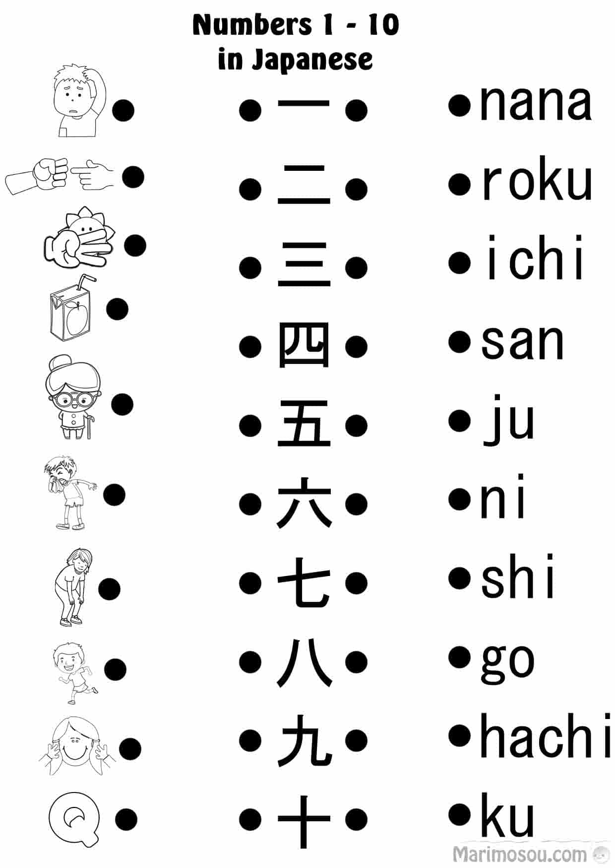 Japanese Numbers Mix Match 1 10 B Marimosou Japanese Numbers Mix Match 1 10 B Marimosou