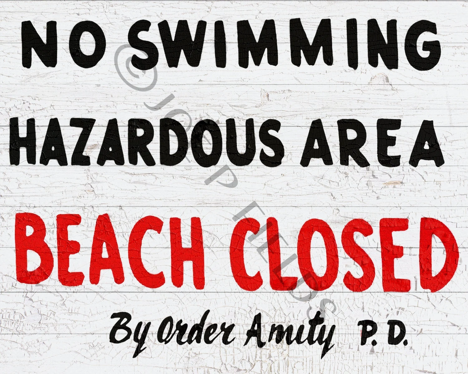 Jaws Amity Island beach Closed Sign Print Replica Polly Did The Printing Etsy Israel