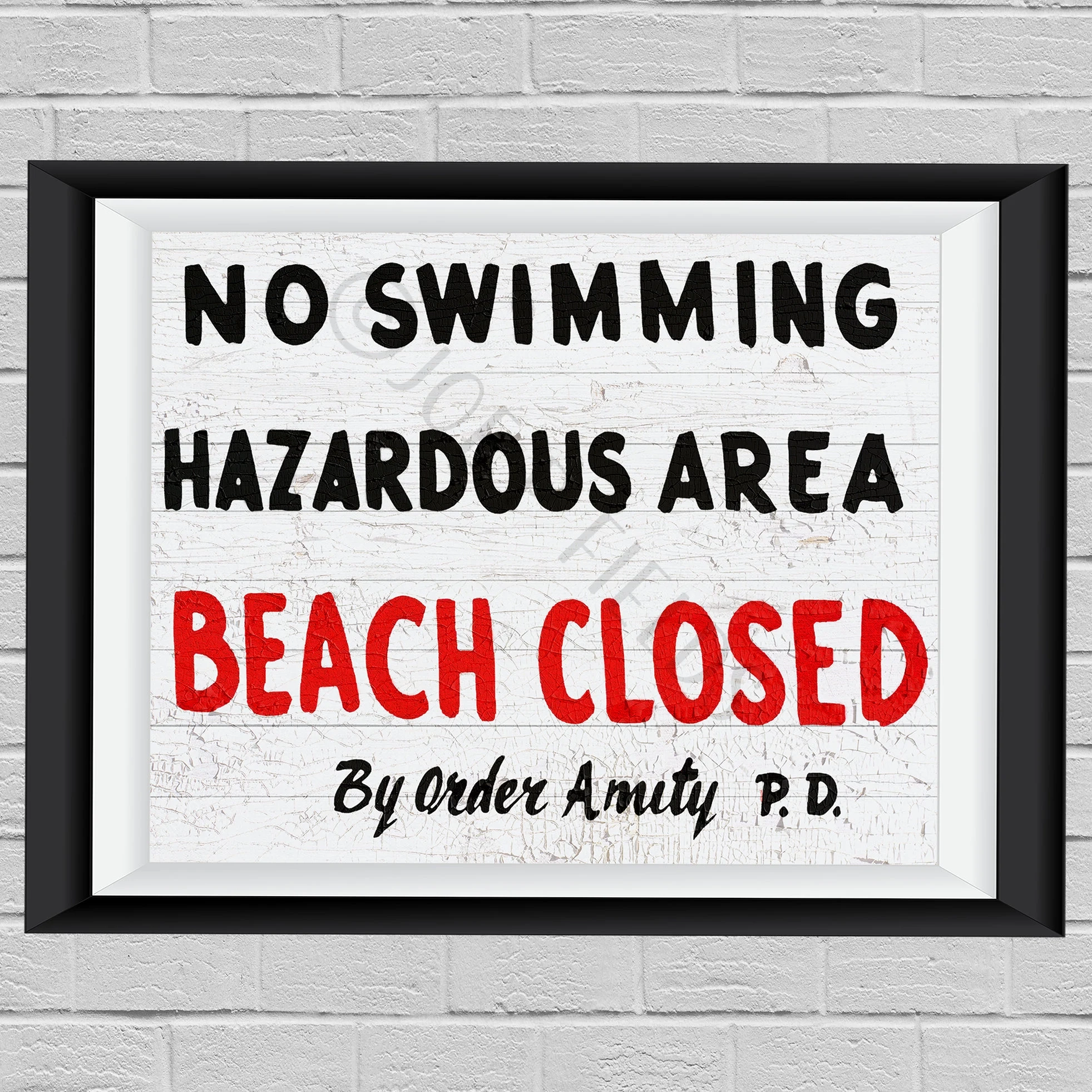 Jaws Amity Island beach Closed Sign Print Replica Polly Did The Printing Etsy New Zealand