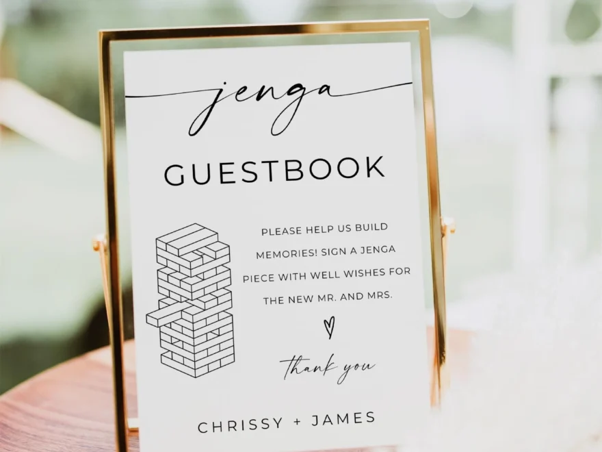 Jenga Sign For Wedding Guest Book Jenga Game Sign Jenga Guestbook Template Jenga Guest Book Sign Editable Template Canva 5x7 8x10 Etsy