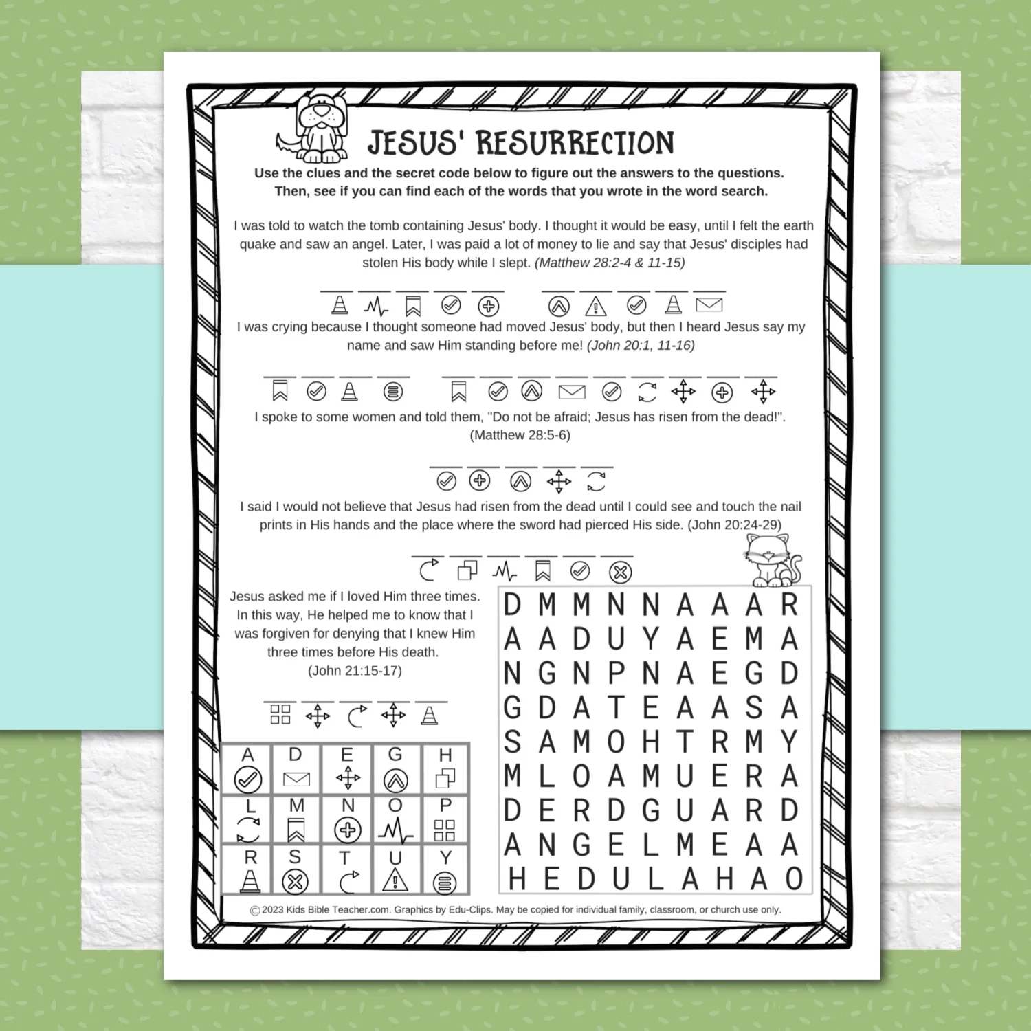 Jesus Resurrection Activity Pages Easter Story Worksheets For Kids Kids Bible Teacher