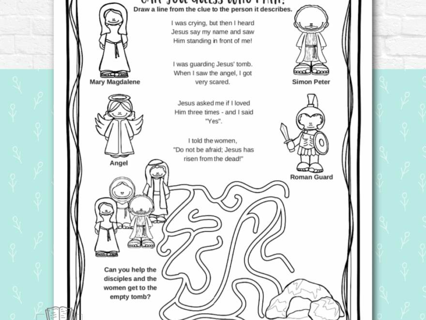 Jesus Resurrection Easter Activity Pages Kids Bible Teacher