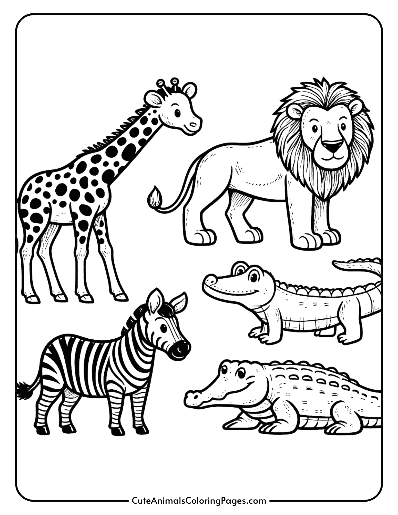 Printable Coloring Sheets For Kids Safari