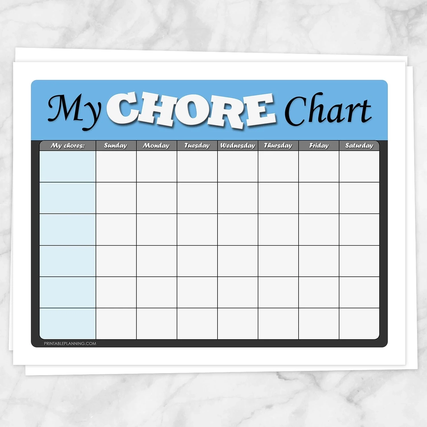 Kids Responsibility Chart Printable Blank