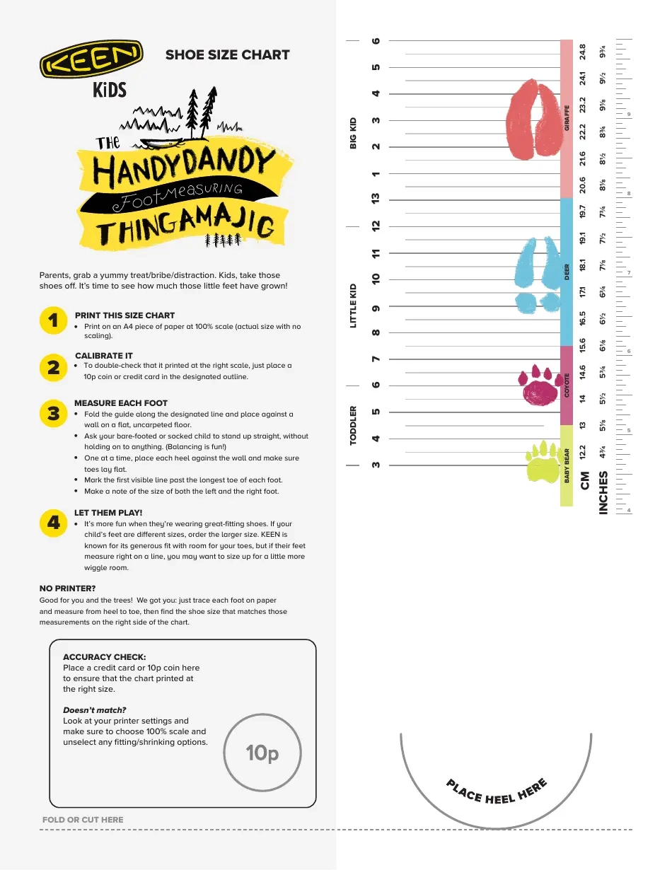 Kids Shoe Size Chart Keen Download Printable PDF Templateroller