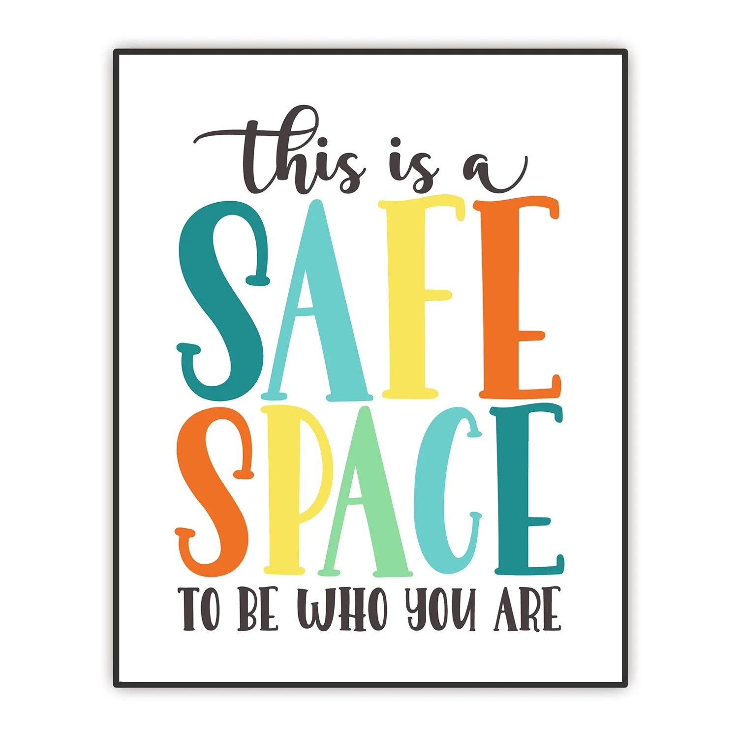 Kids Wall Art Safe Space Poster Classroom Wall Decor Inclusive Art Therapist Counseling Office Decorations UNFRAMED Print 8 X10 Walmart