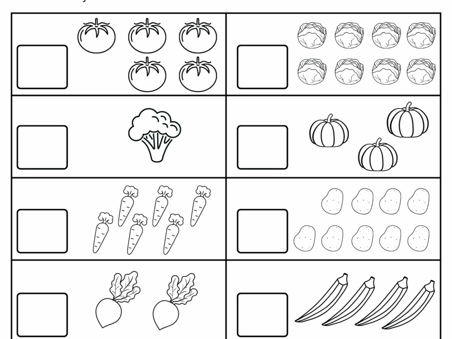 Kindergarten Math Counting Objects Worksheets 1 10 Black And White Made By Teachers