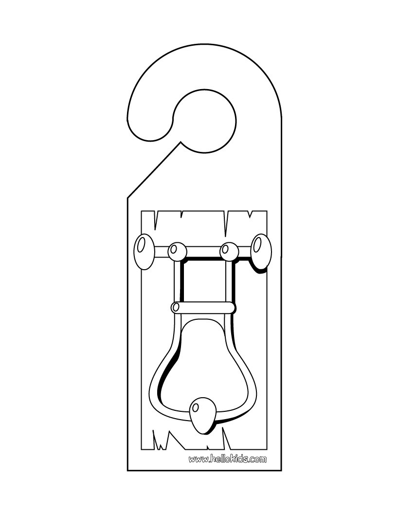 Knock Please Door Hanger Coloring Pages Hellokids
