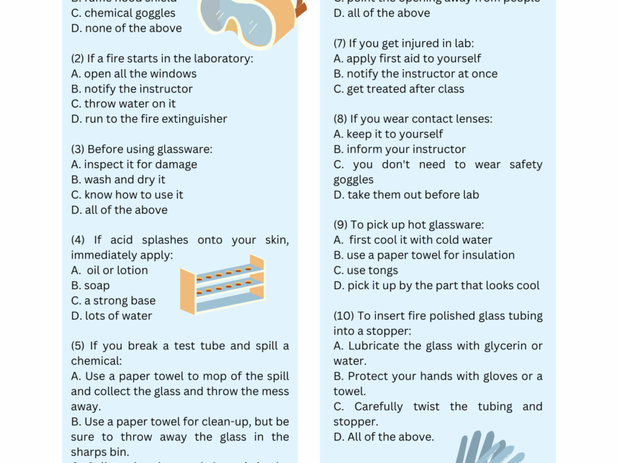 Lab Safety Quiz PDF And Answers
