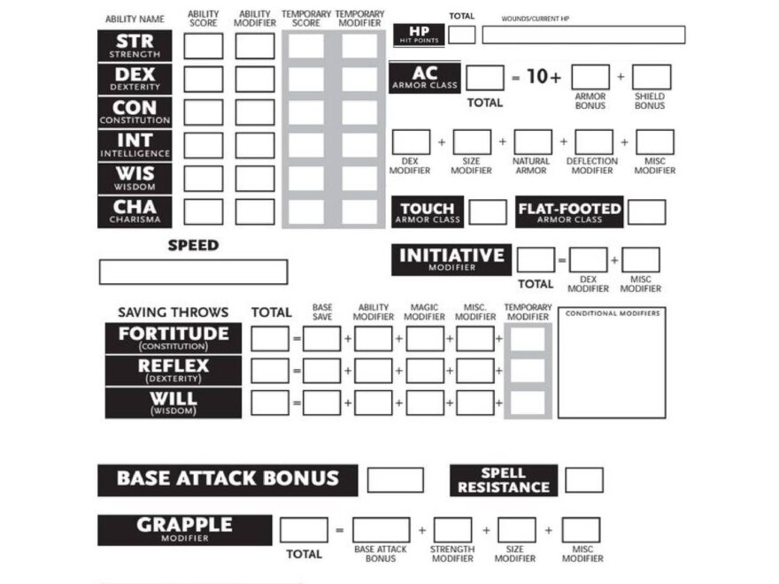 Large Print 3 5 Character Sheet pdf DocDroid