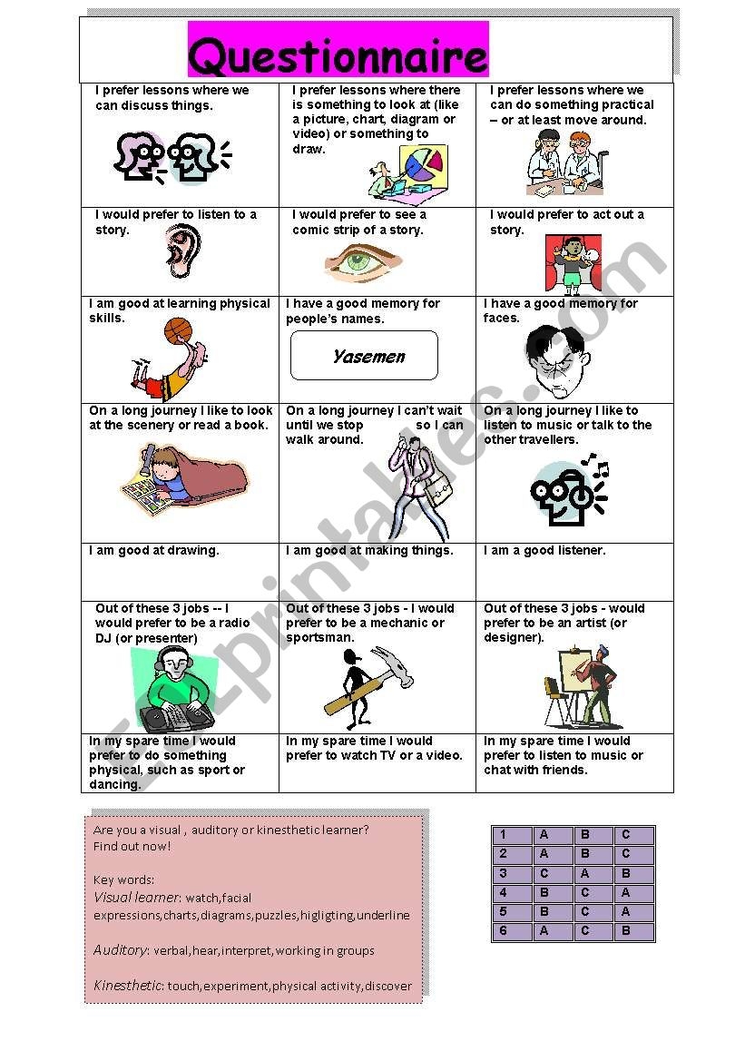 Learning Style Quiz For Kids Complete With Ease AirSlate SignNow Worksheets Library