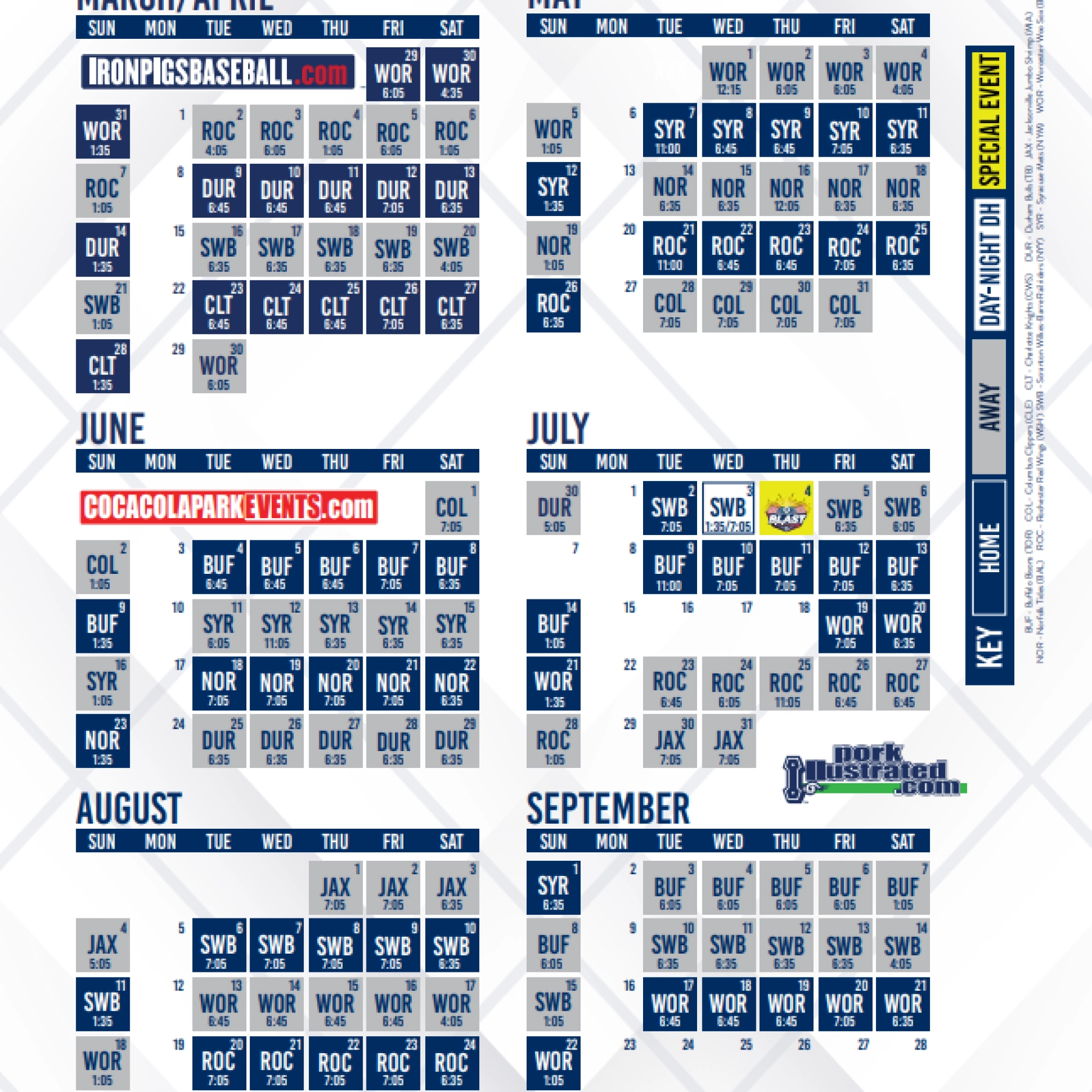 Lehigh Valley IronPigs Announce 2024 Full Schedule