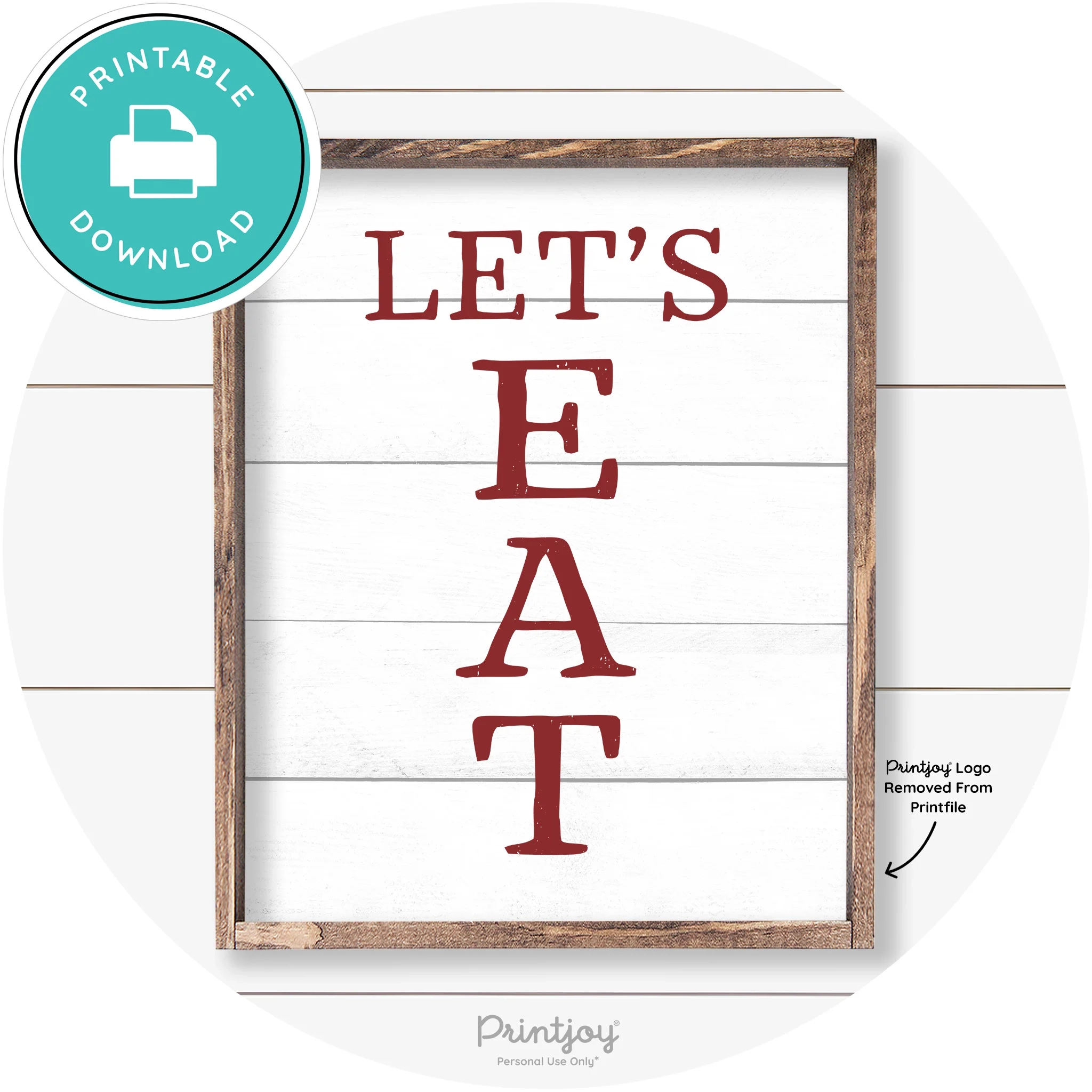 Let s Eat Kitchen Sign Rustic Farmhouse Wall Art Decor Free Printable