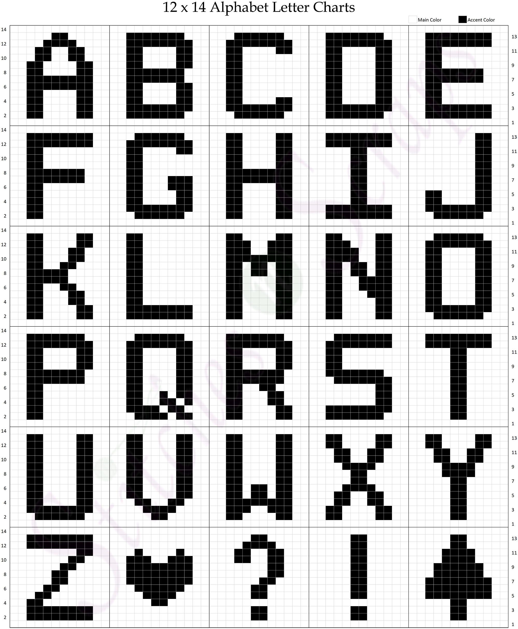Printable Letter Chart 10 X 10