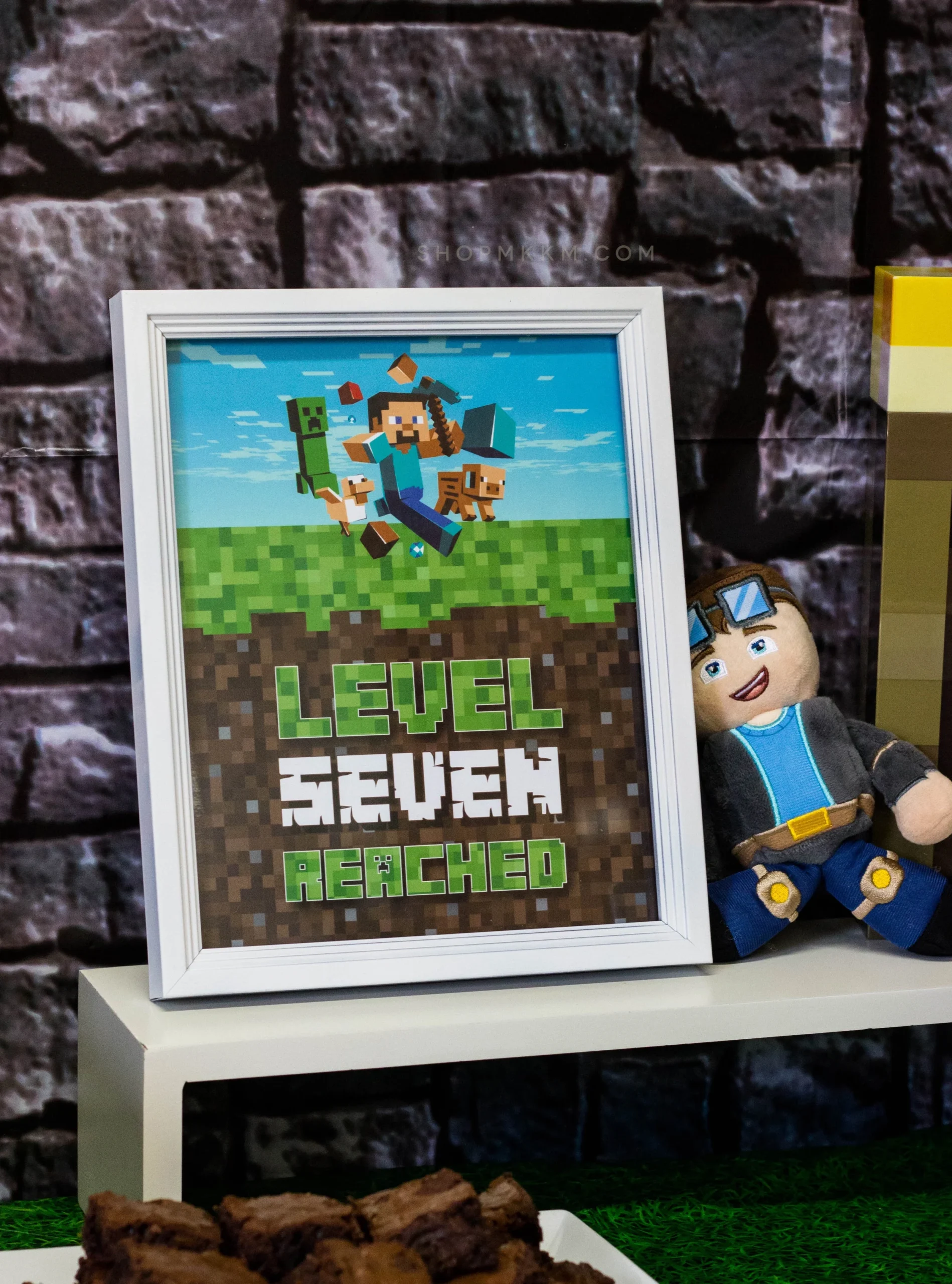 Level Reached Minecraft Party Sign Merry Grace Design Co 