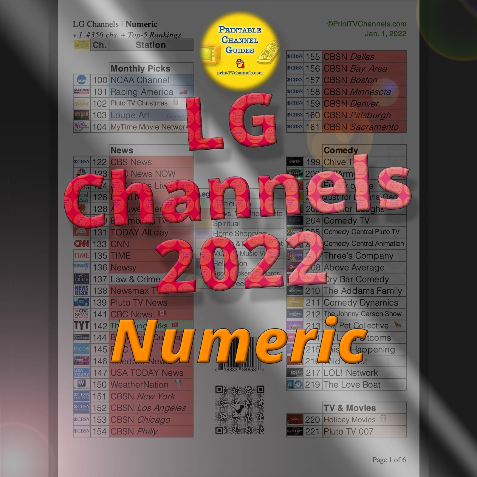 Printable Channel Plus List For Lg