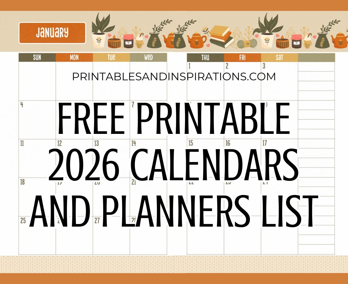 Free Printable Monthly Planner Pages 2026