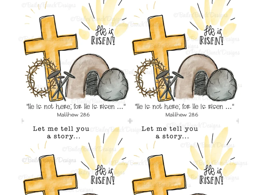 Little Jesus HE IS RISEN EASTER Cards Printable Instant Download IDEAS Bailey Bunch Designs
