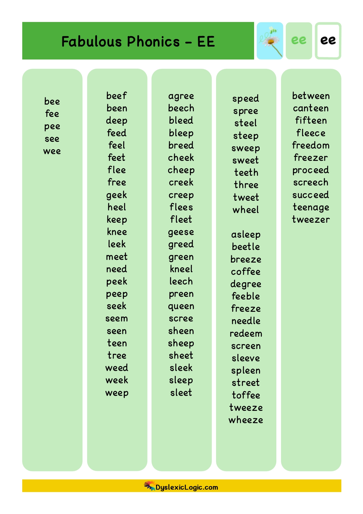 Printable Ee Word List