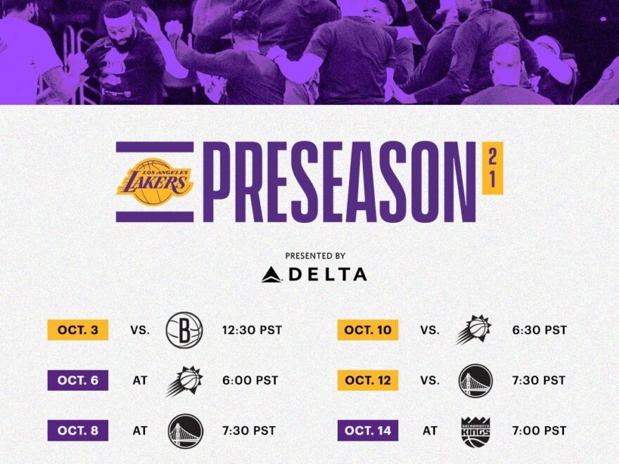 Los Angeles Lakers On X Mark Your Calendars The 2021 Pre season Schedule Is Out Now LakeShow X Delta Https t co MrDA92Tihp X