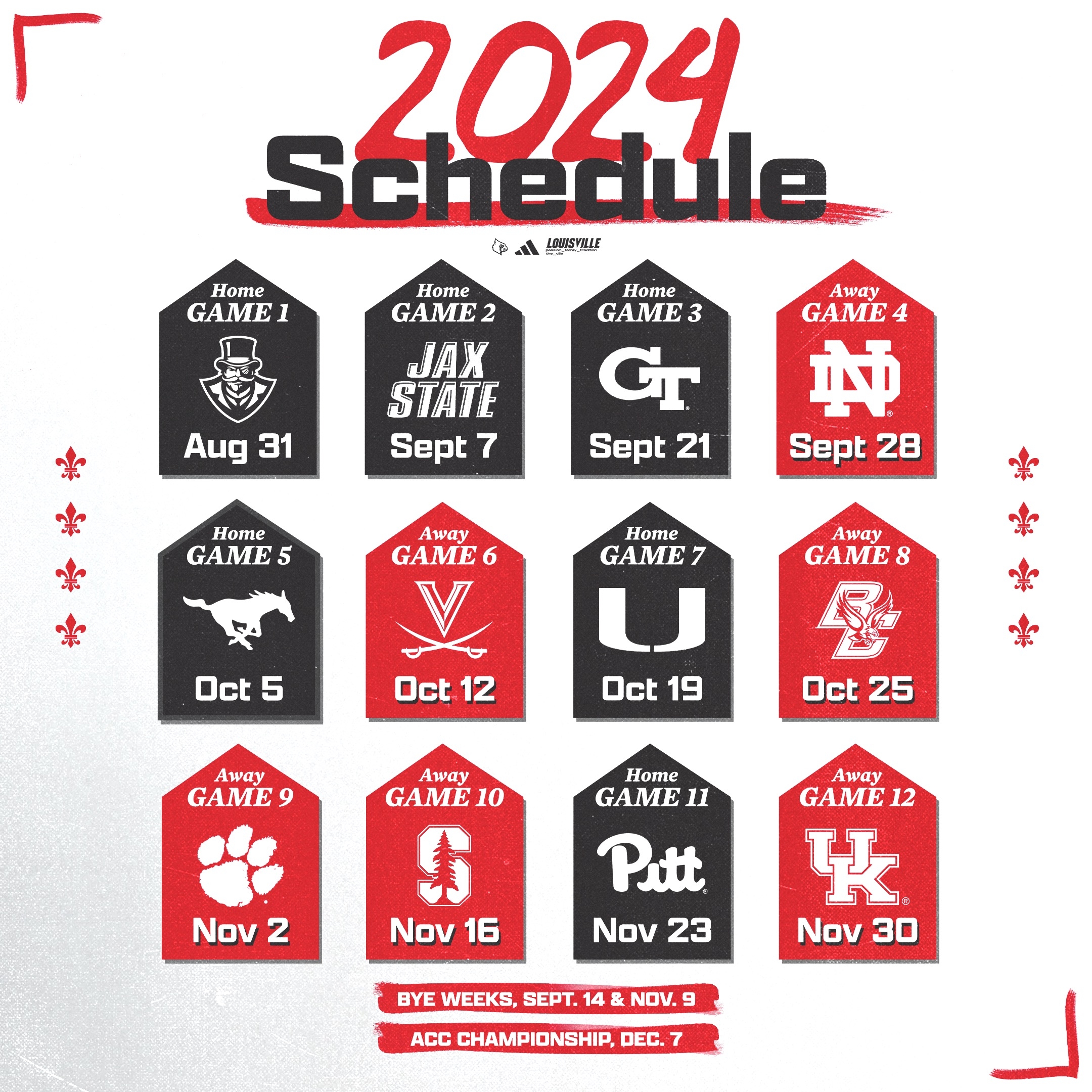 Louisville Football On X Our 2 0 2 4 Schedule More Info Https t co 1IZfvLOWle GoCards Https t co gTYmkFFBus X