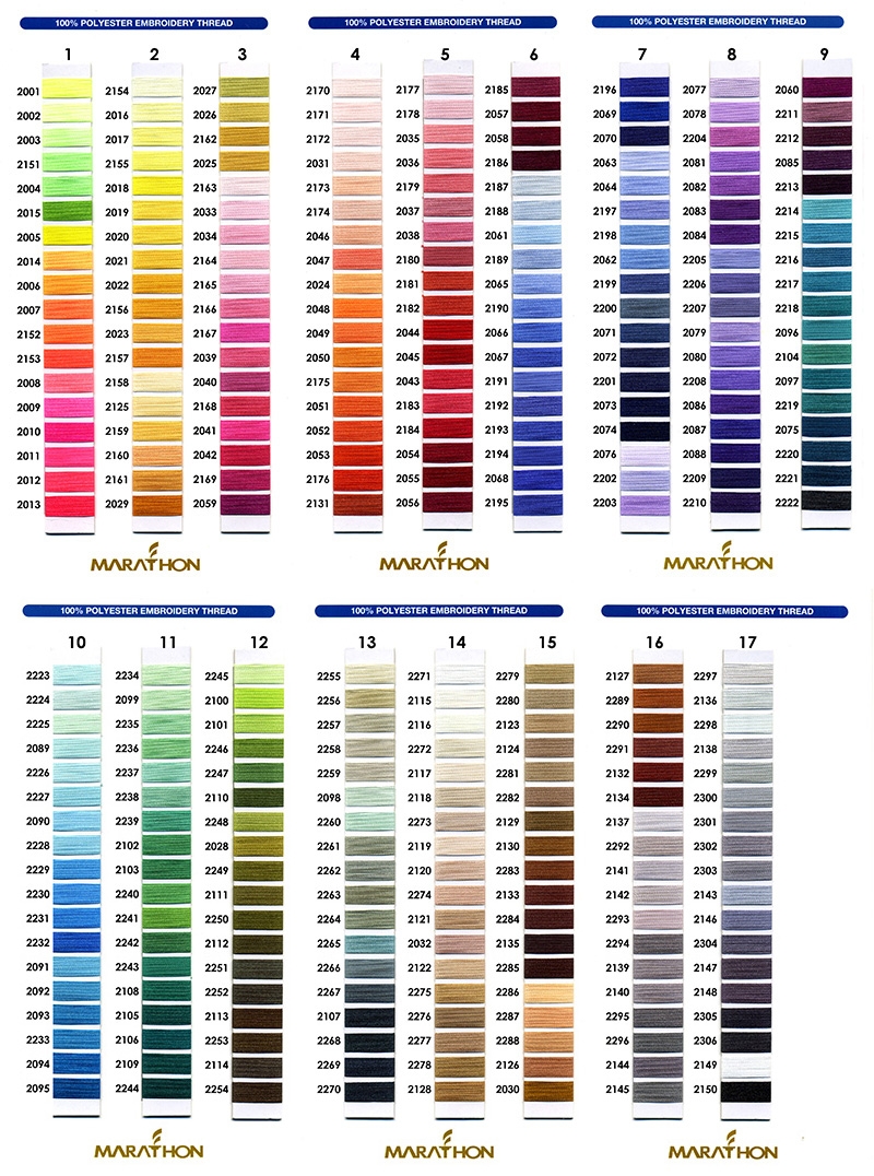 Printable Exquisite Embroidery Thread Color Chart