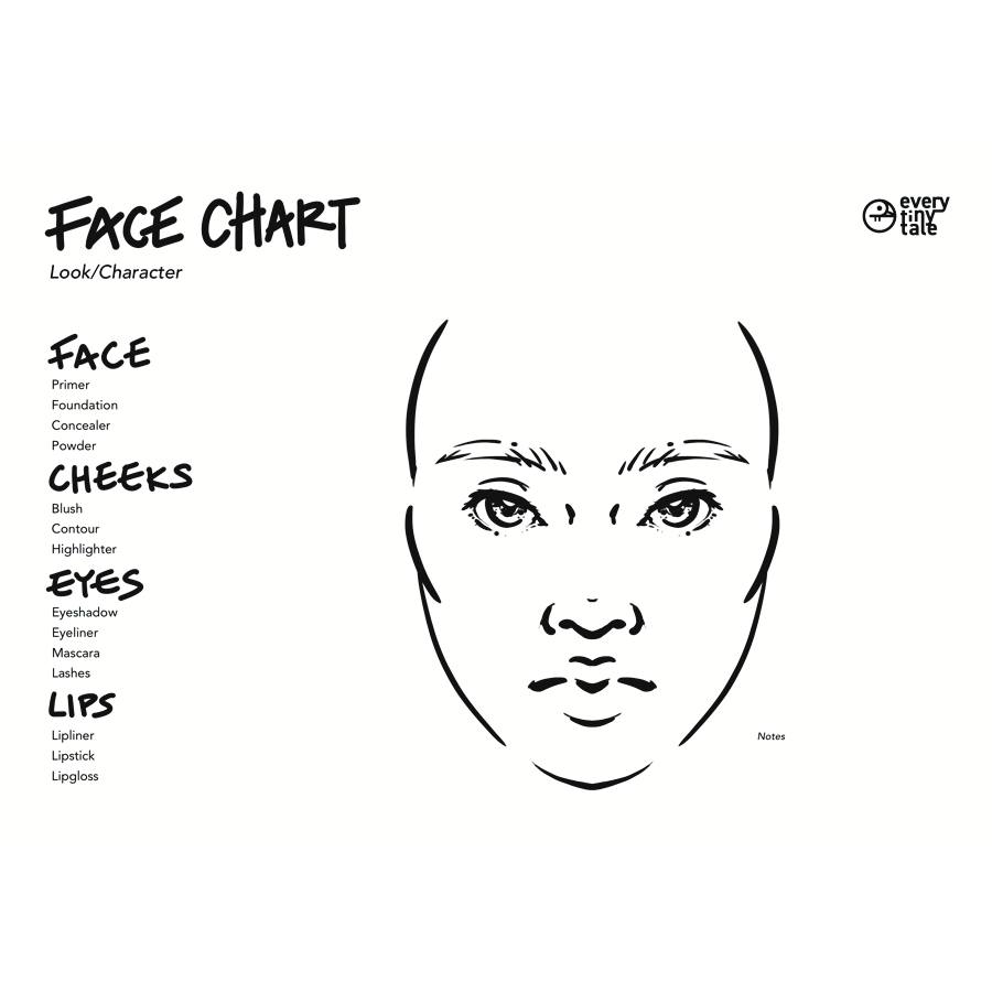 Younique Printable Face Chart