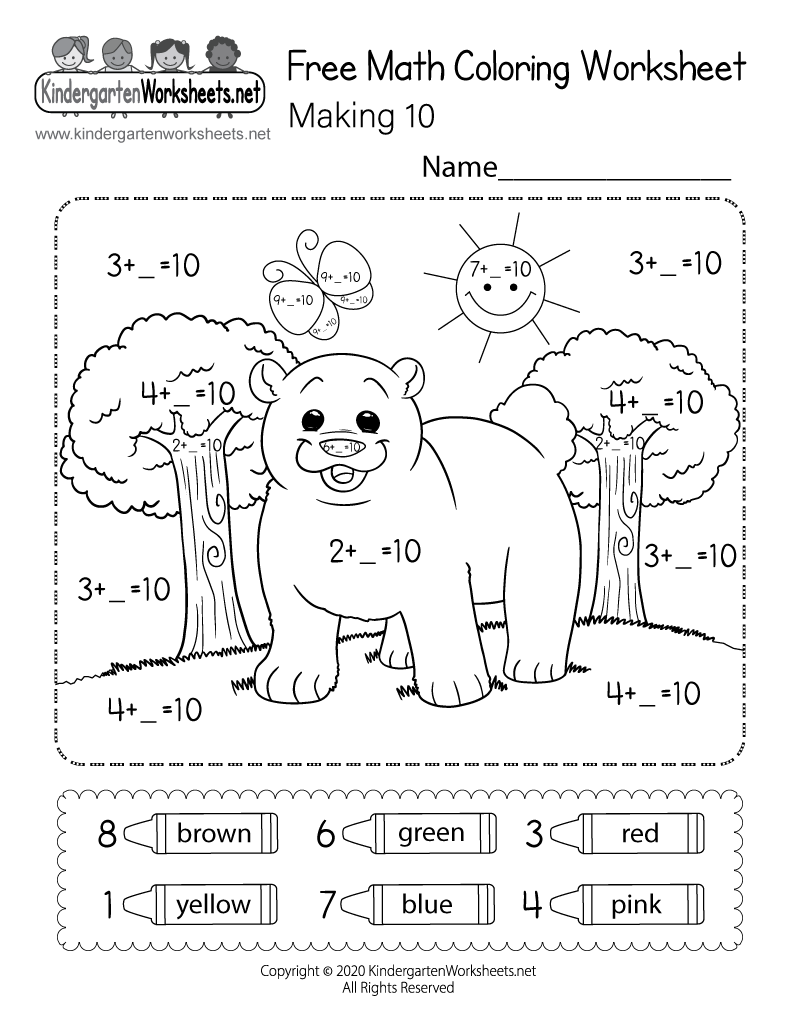 Printable Math Coloring Sheets Free